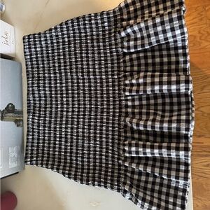 H&M Black and White Mini Fit and Flare Skirt